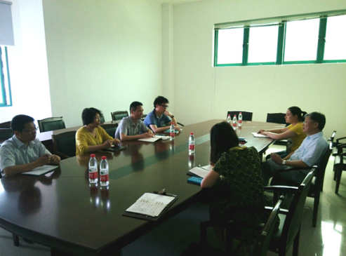 绍兴九洲化纤有限公司徐双喜总经理一行到分院进行合作交流