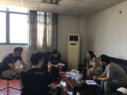 中纺院浙江院到绍兴绿地针织有限公司交流合作